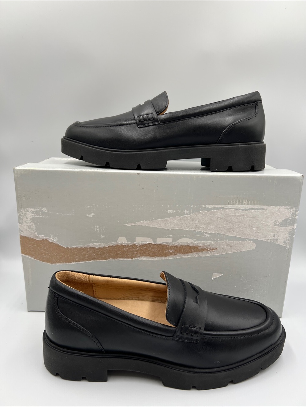 Abeo Boulevard chunky penny loafer shoe black leather comfort preppy new 8